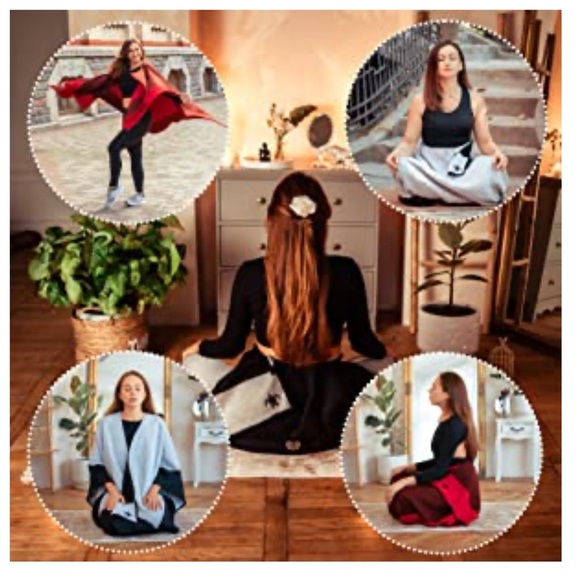 Still and Steady Meditation Yoga Candy Fleece Blanket - Picture 4 of 4